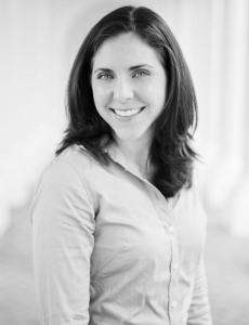 Black and white photo of Dr. Marissa DeAngelis - female dentist
